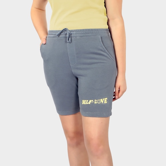 WOMEN'S SZ’s S/M-M/L Self Love Long Drawstring Shorts - Picture 1 of 4
